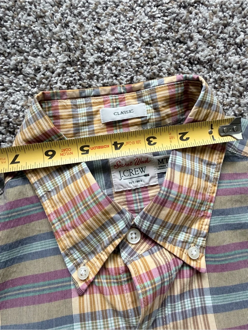 Vintage J. Crew Oarsman Multicolor Plaid Button-Down Shirt